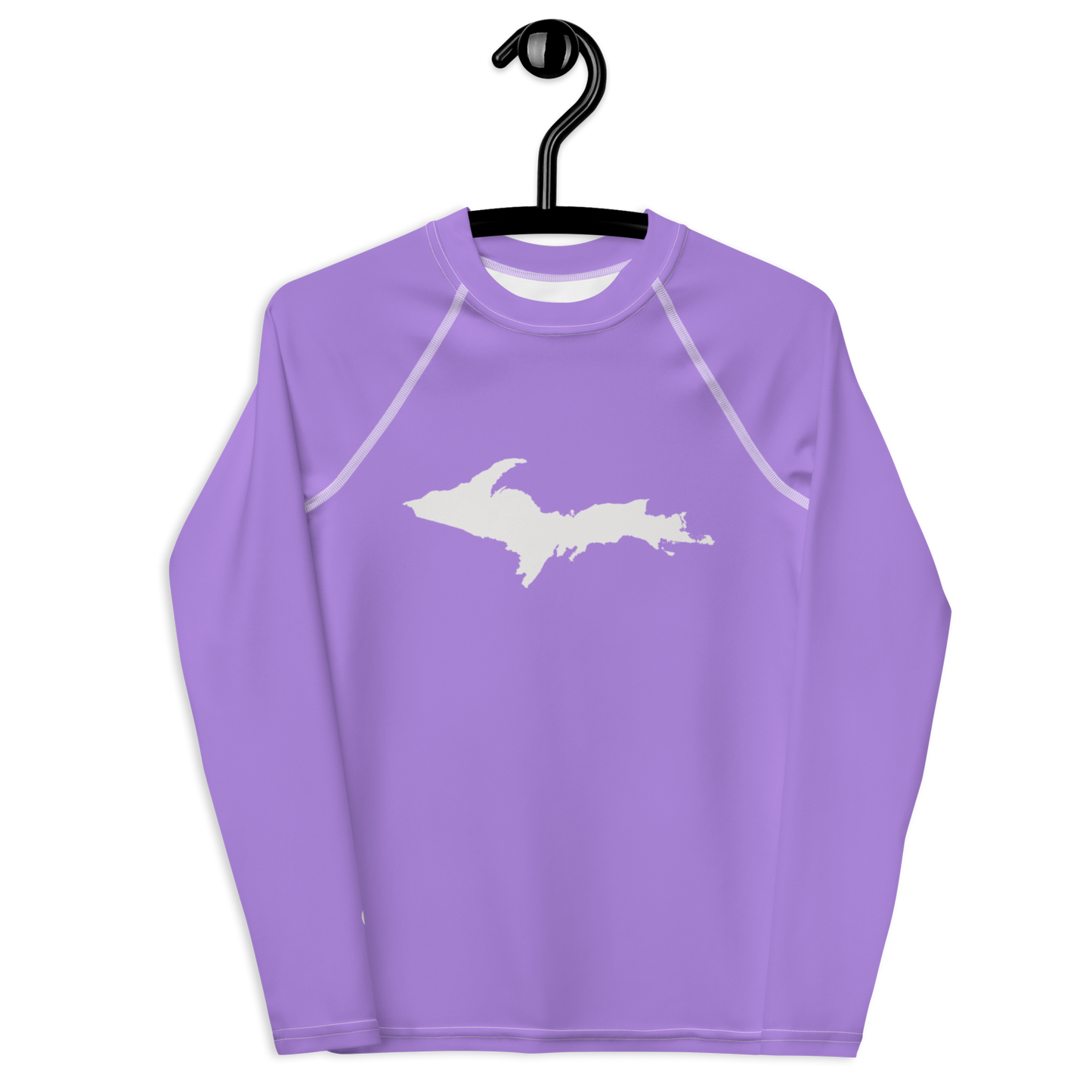 Michigan Upper Peninsula Rash Guard (w/ UP Outline) | Youth - Lavender