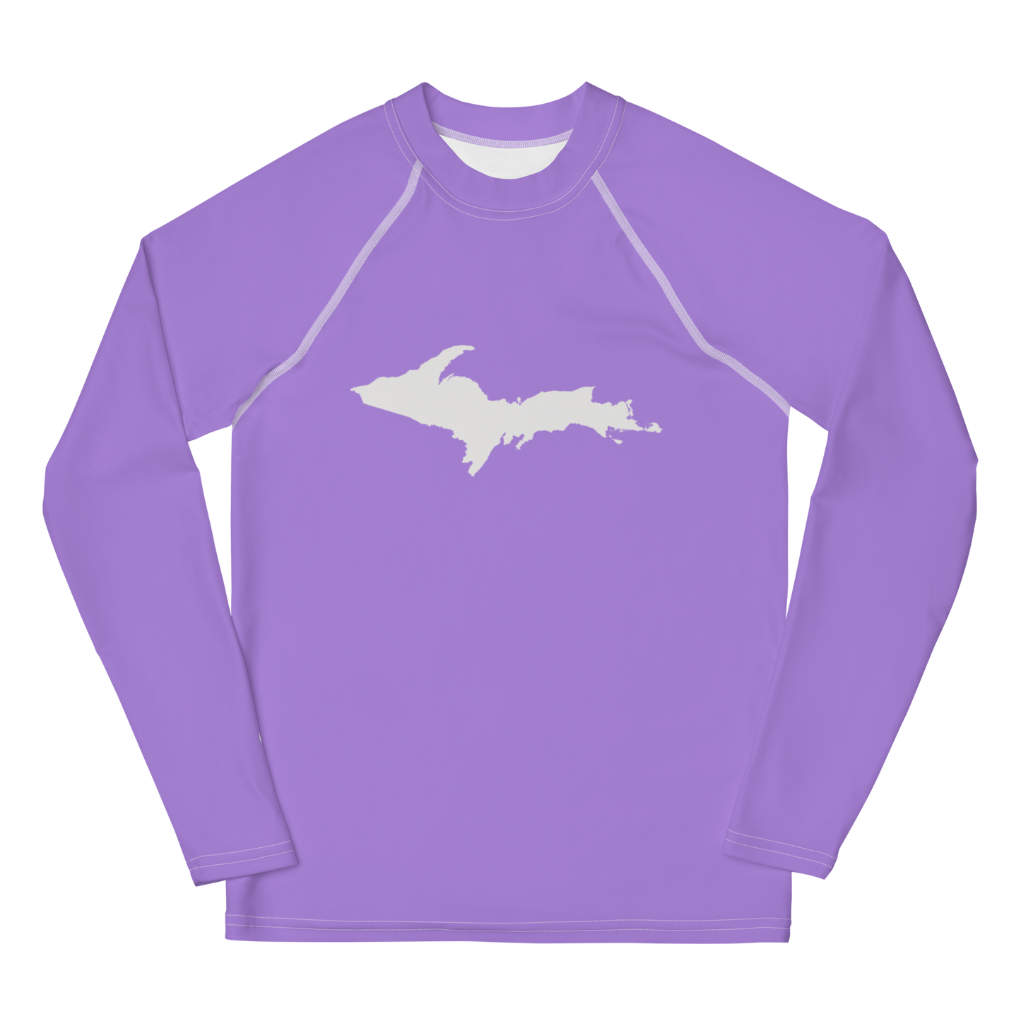 Michigan Upper Peninsula Rash Guard (w/ UP Outline) | Youth - Lavender