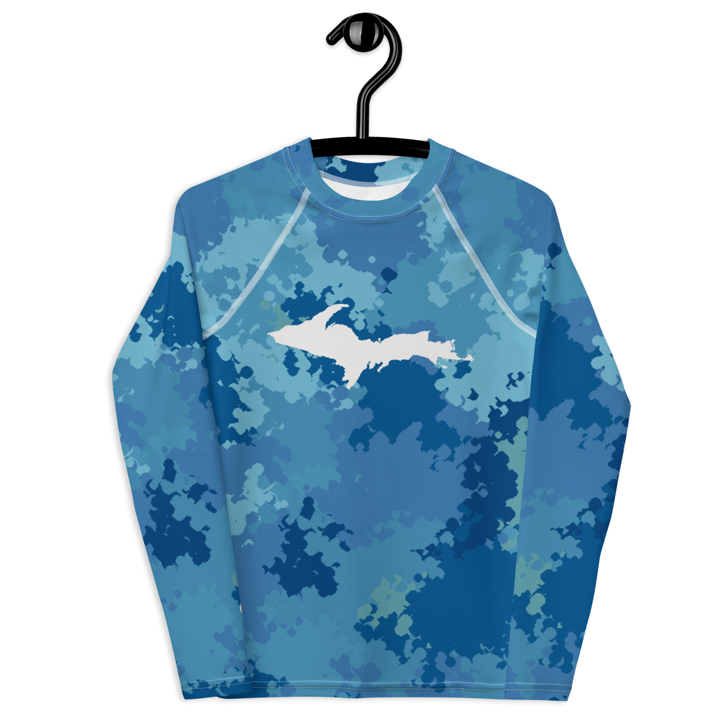 Michigan Upper Peninsula Rash Guard (w/ UP Outline) | Youth - Great Lakes Camo