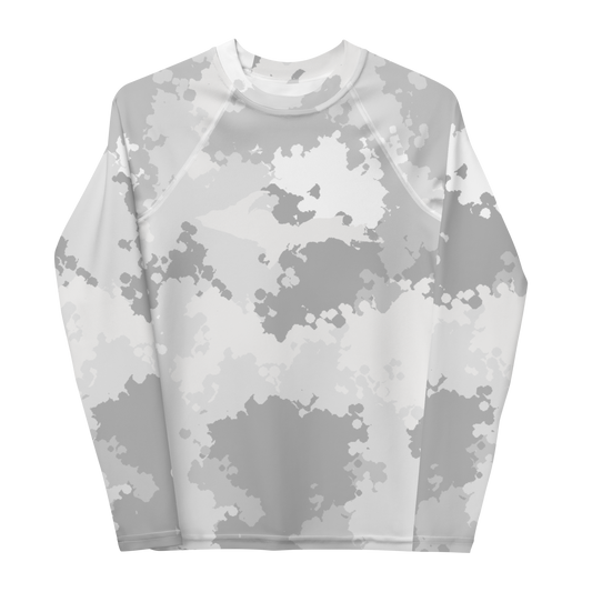 Michigan Upper Peninsula Rash Guard (w/ UP Outline) | Youth - Snow Camo