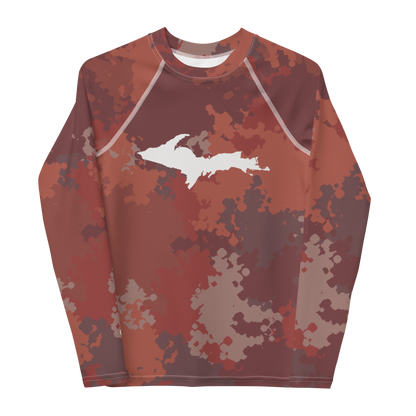 Michigan Upper Peninsula Rash Guard (w/ UP Outline) | Youth - Ore Dock Red