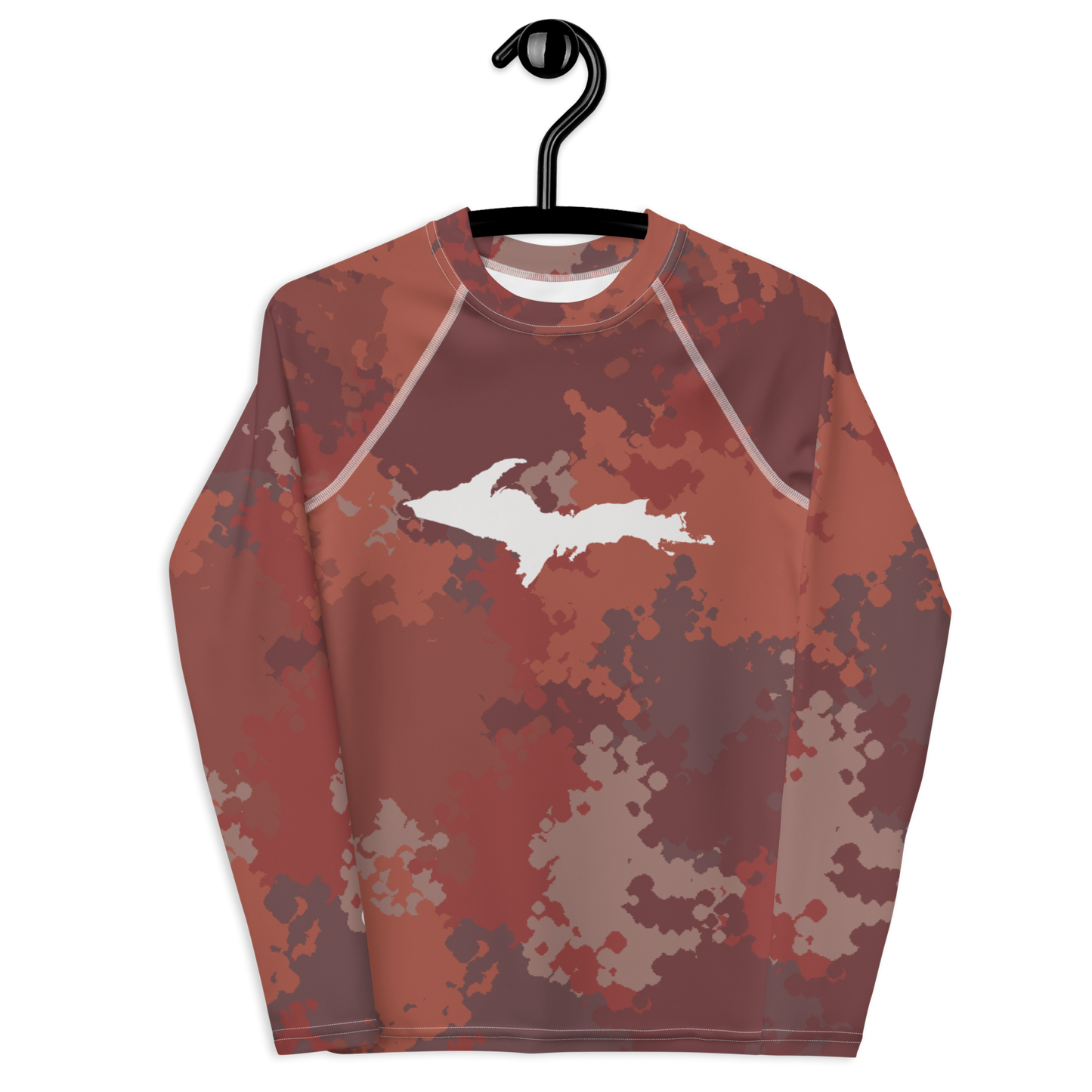 Michigan Upper Peninsula Rash Guard (w/ UP Outline) | Youth - Ore Dock Red