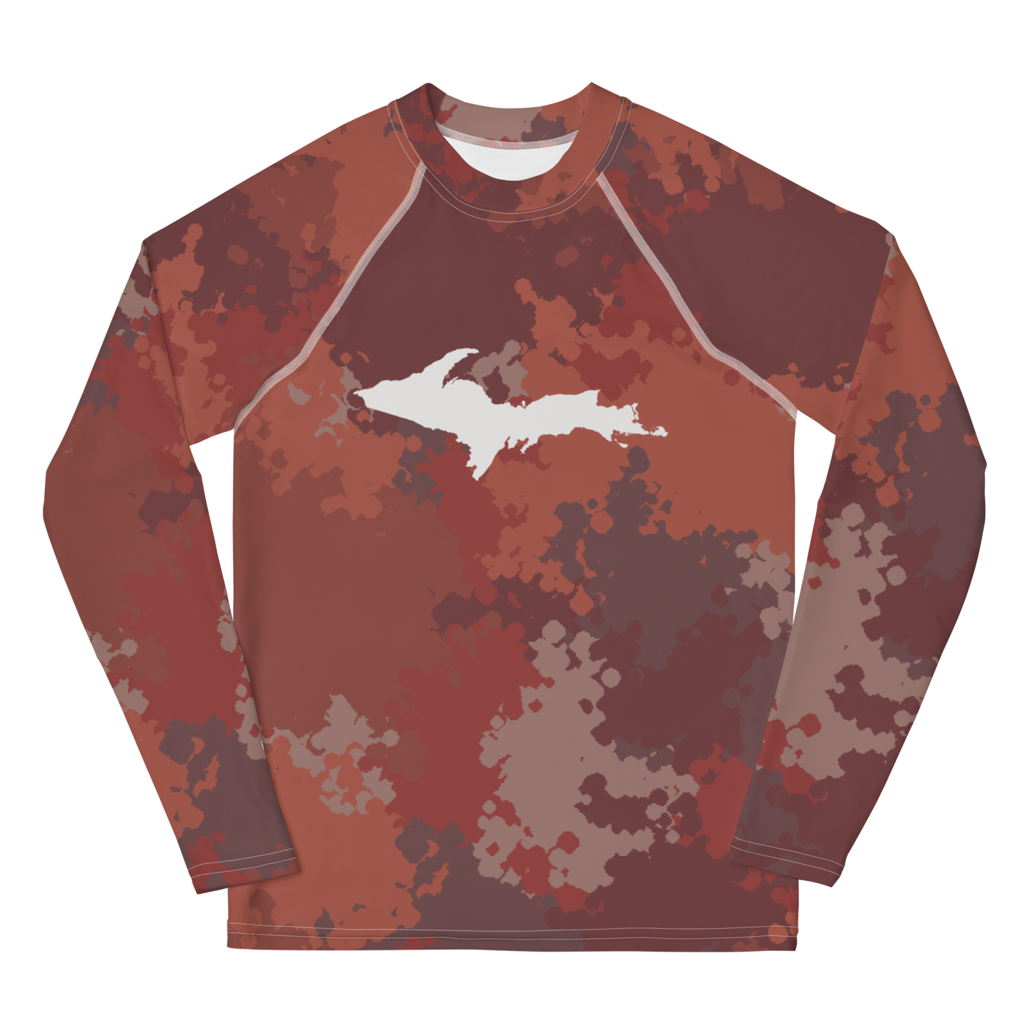 Michigan Upper Peninsula Rash Guard (w/ UP Outline) | Youth - Ore Dock Red