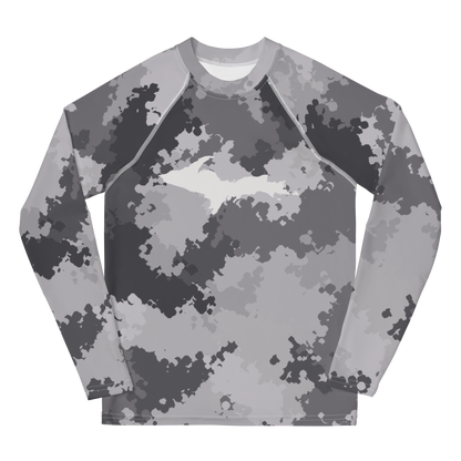 Michigan Upper Peninsula Rash Guard (w/ UP Outline) | Youth - Iron Ore Camo