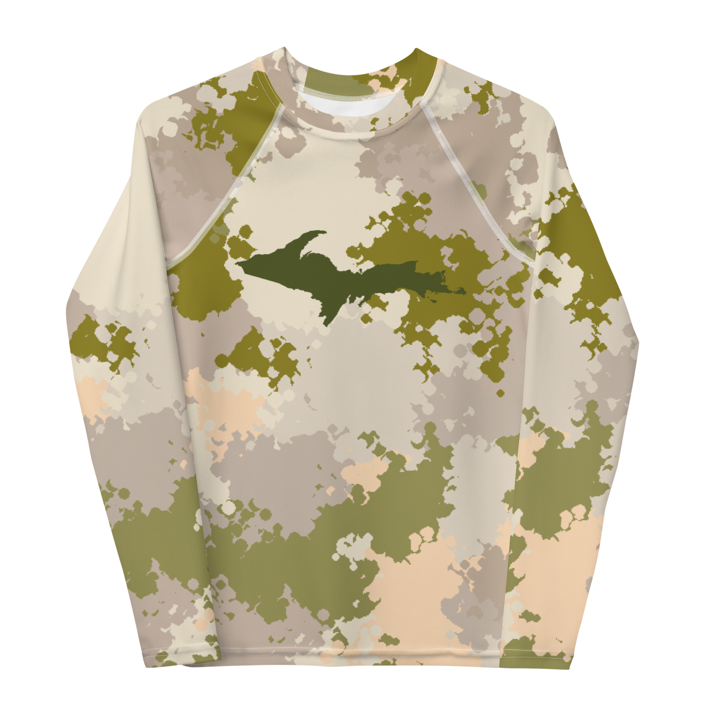 Michigan Upper Peninsula Rash Guard (w/ UP Outline) | Youth - Army Green