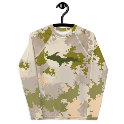 Michigan Upper Peninsula Rash Guard (w/ UP Outline) | Youth - Army Green