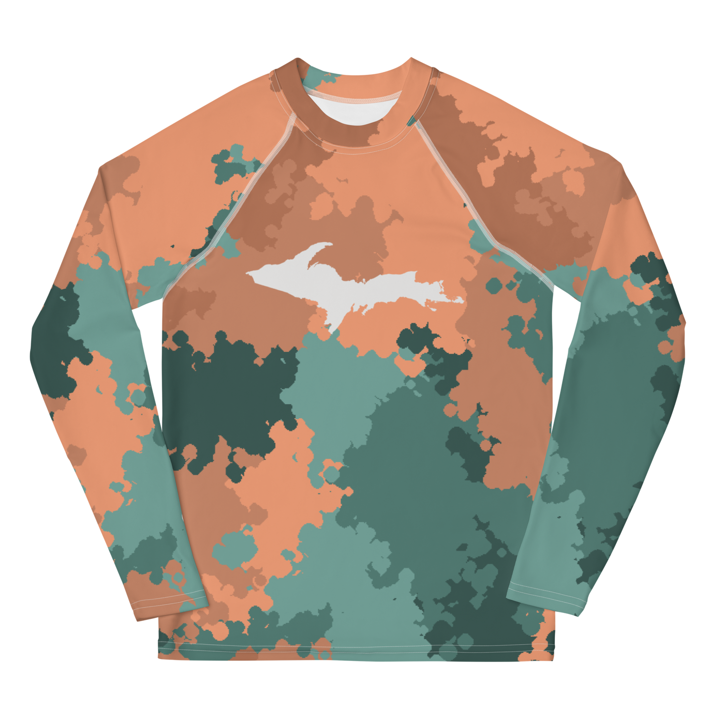 Michigan Upper Peninsula Rash Guard (w/ UP Outline) | Youth - Copper Country Camo