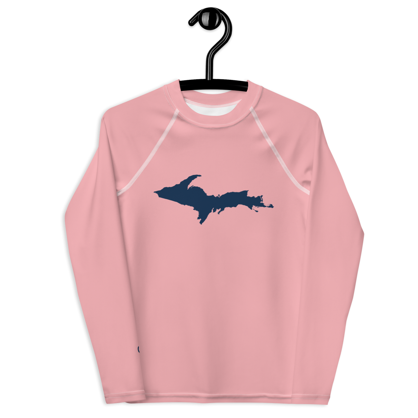 Michigan Upper Peninsula Rash Guard (w/ UP Outline) | Youth - Strawberry Pink