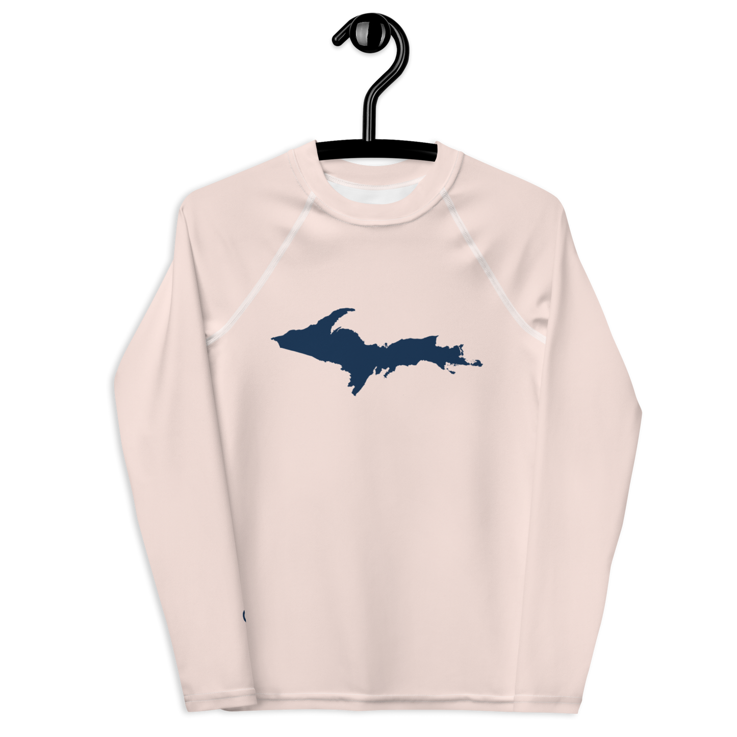 Michigan Upper Peninsula Rash Guard (w/ UP Outline) | Youth - Champagne Pink