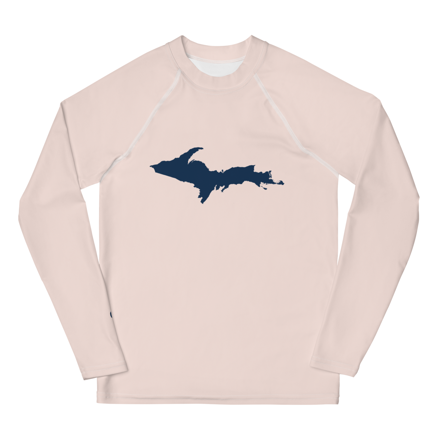 Michigan Upper Peninsula Rash Guard (w/ UP Outline) | Youth - Champagne Pink