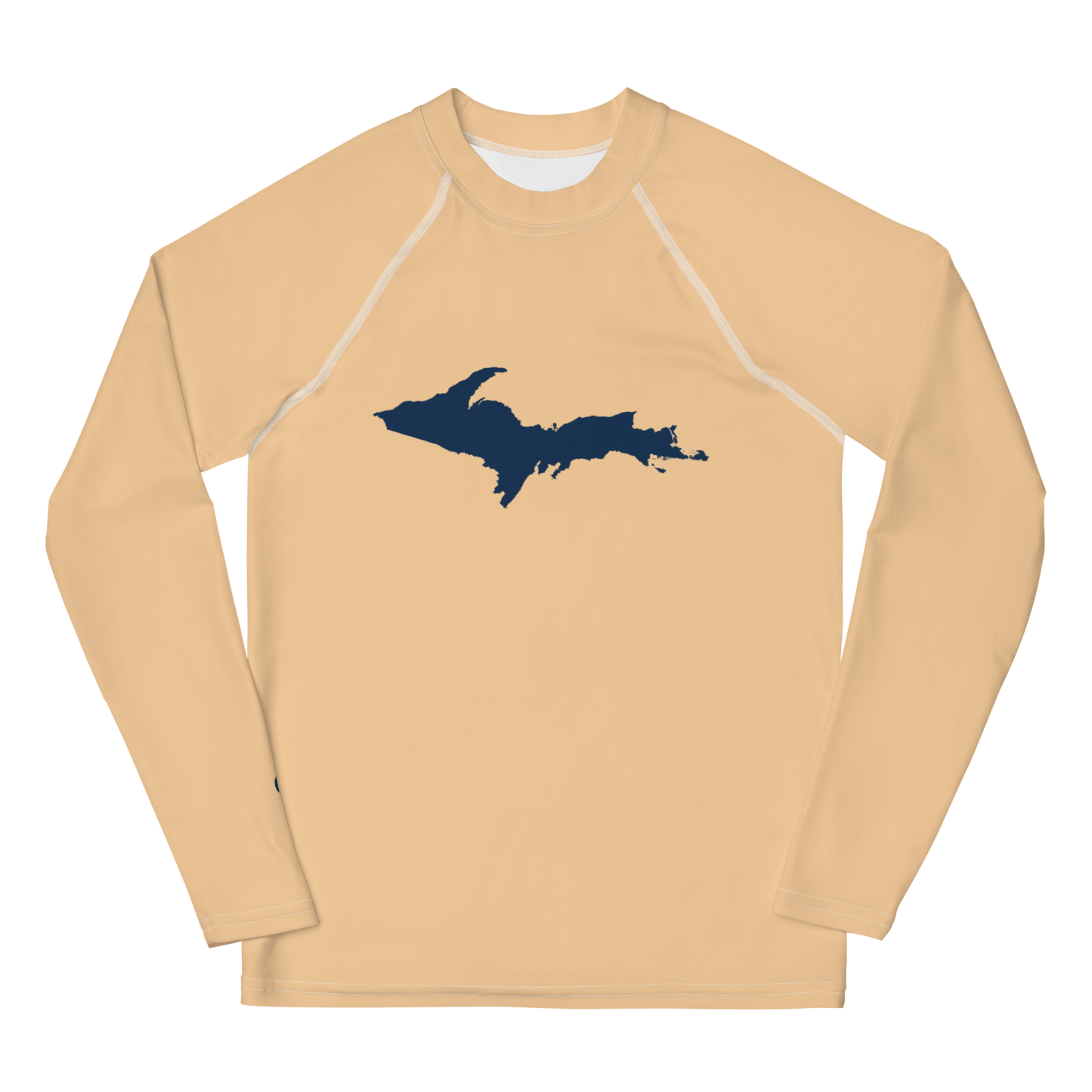 Michigan Upper Peninsula Rash Guard (w/ UP Outline) | Youth - Pale Apricot