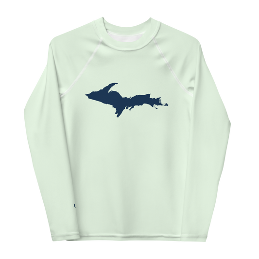 Michigan Upper Peninsula Rash Guard (w/ UP Outline) | Youth - Dew Green