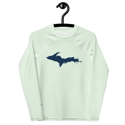 Michigan Upper Peninsula Rash Guard (w/ UP Outline) | Youth - Dew Green