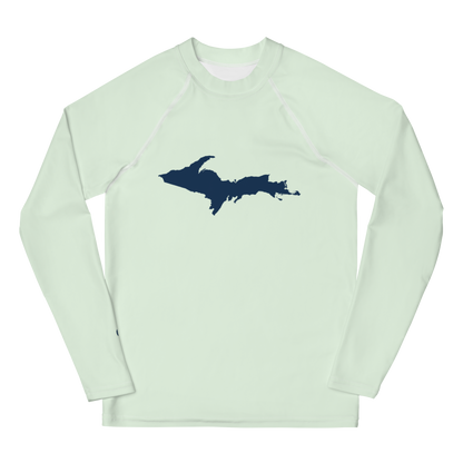 Michigan Upper Peninsula Rash Guard (w/ UP Outline) | Youth - Dew Green