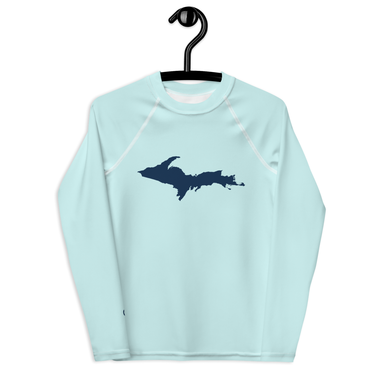 Michigan Upper Peninsula Rash Guard (w/ UP Outline) | Youth - Cyan