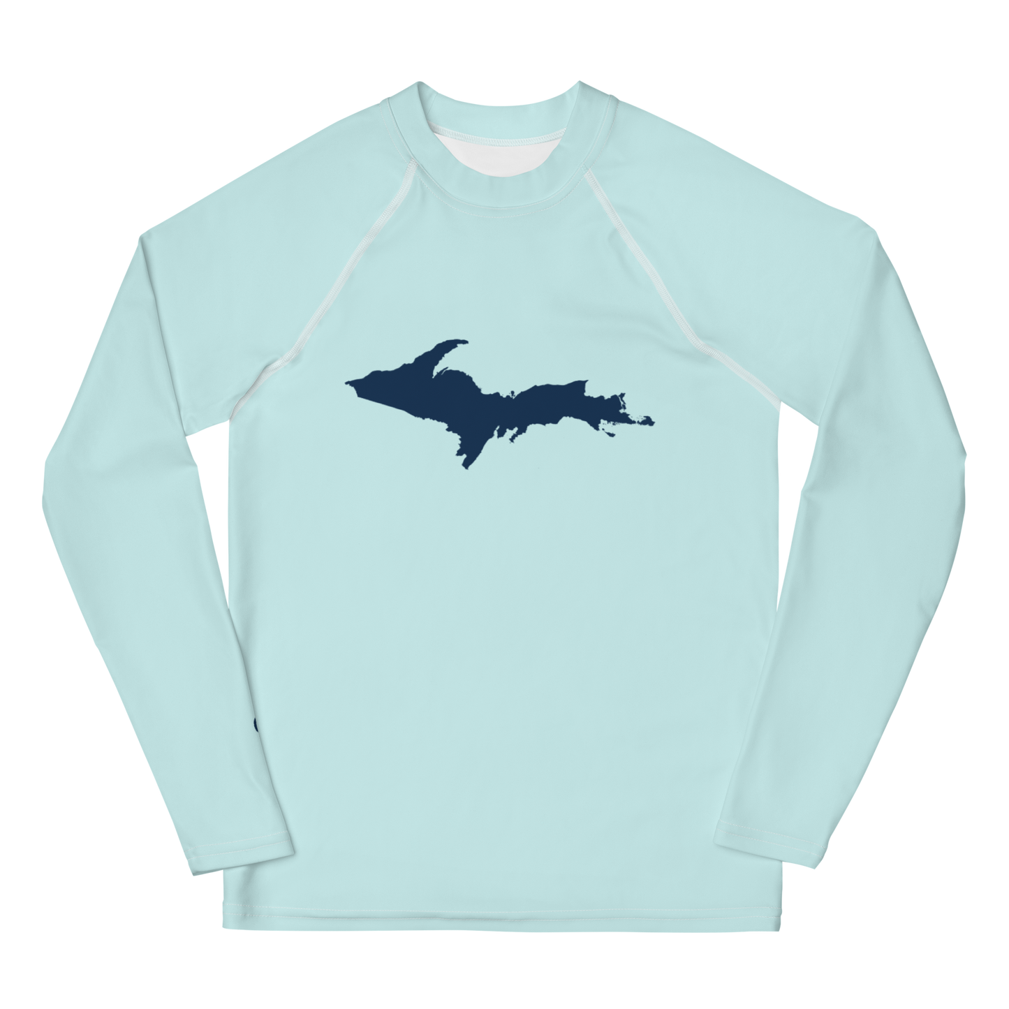 Michigan Upper Peninsula Rash Guard (w/ UP Outline) | Youth - Cyan