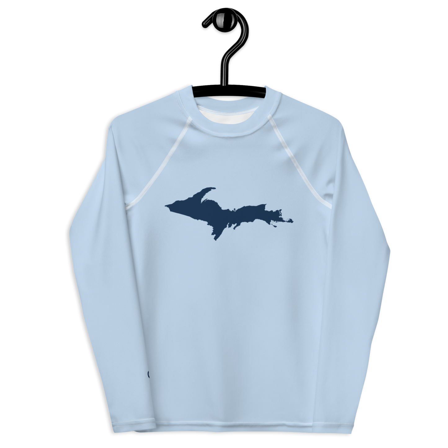 Michigan Upper Peninsula Rash Guard (w/ UP Outline) | Youth - Light Blue