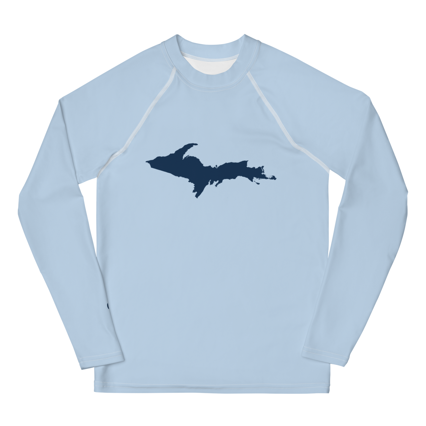 Michigan Upper Peninsula Rash Guard (w/ UP Outline) | Youth - Light Blue