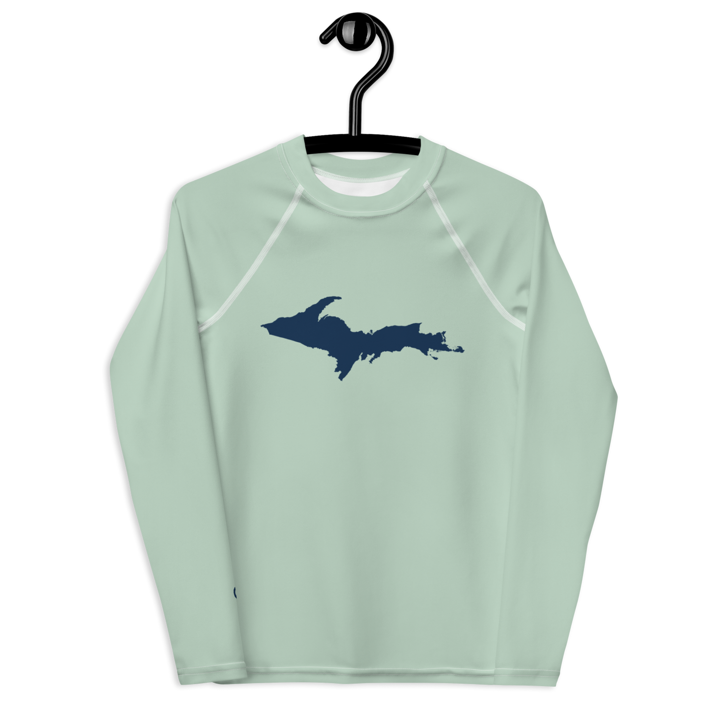 Michigan Upper Peninsula Rash Guard (w/ UP Outline) | Youth - Sea Green