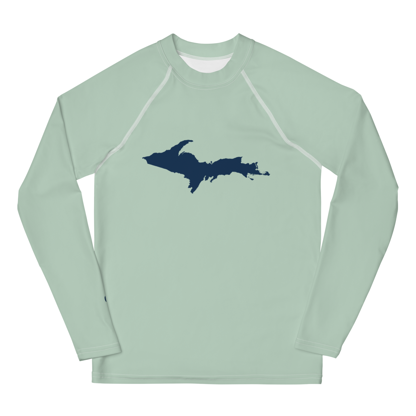 Michigan Upper Peninsula Rash Guard (w/ UP Outline) | Youth - Sea Green