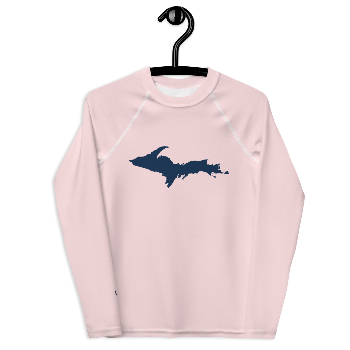 Michigan Upper Peninsula Rash Guard (w/ UP Outline) | Youth - Pale Pink