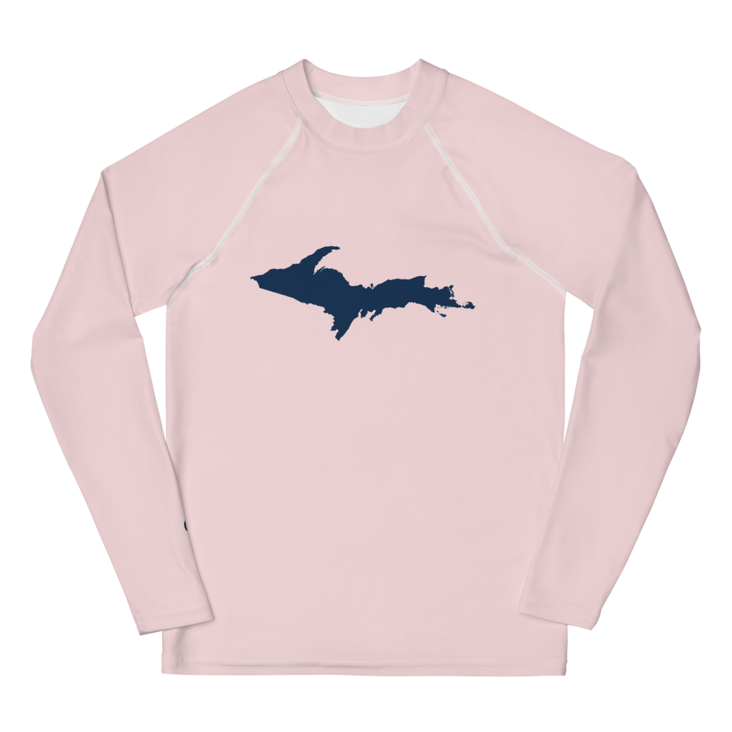 Michigan Upper Peninsula Rash Guard (w/ UP Outline) | Youth - Pale Pink