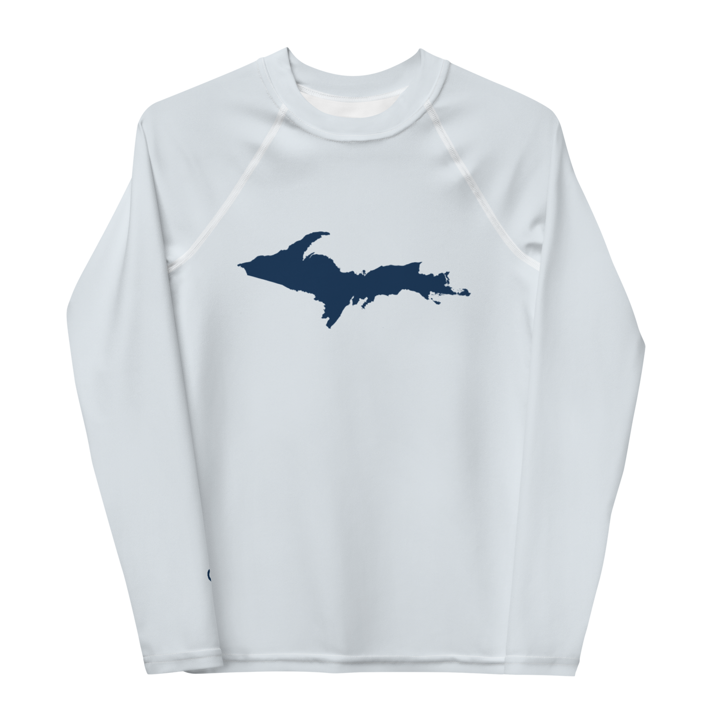 Michigan Upper Peninsula Rash Guard (w/ UP Outline) | Youth - Gossy White