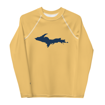 Michigan Upper Peninsula Rash Guard (w/ UP Outline) | Youth - Citrine