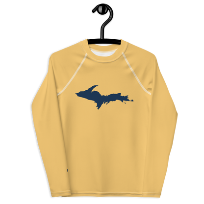 Michigan Upper Peninsula Rash Guard (w/ UP Outline) | Youth - Citrine