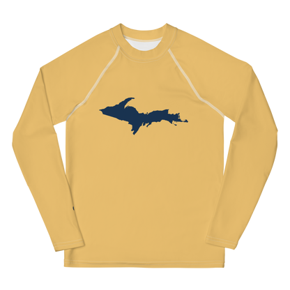 Michigan Upper Peninsula Rash Guard (w/ UP Outline) | Youth - Citrine