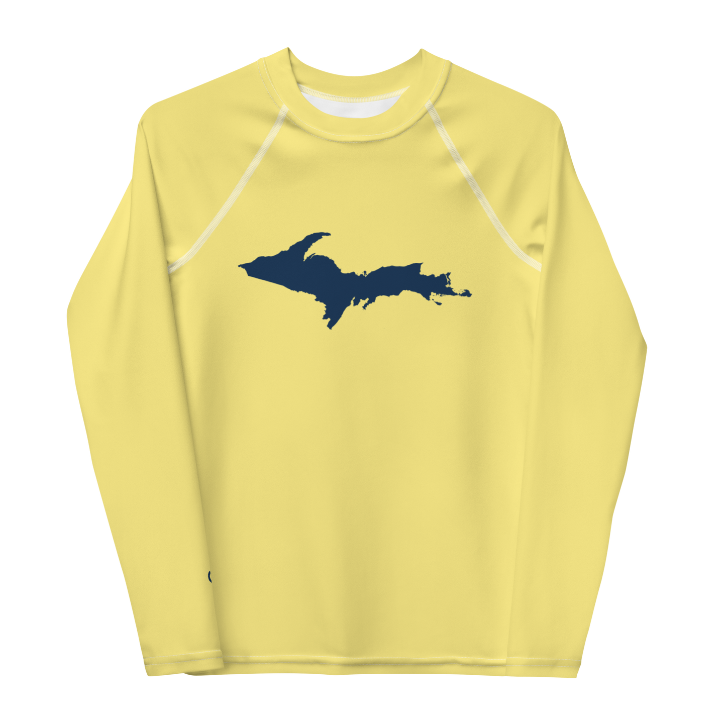 Michigan Upper Peninsula Rash Guard (w/ UP Outline) | Youth - Cherry Yellow