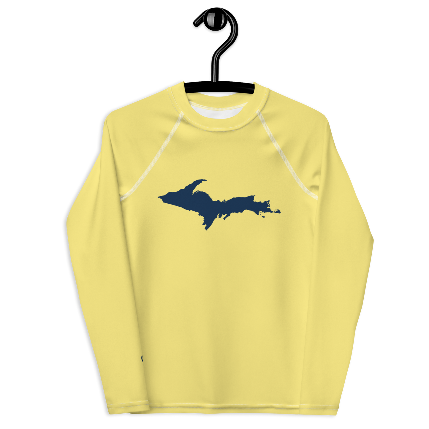 Michigan Upper Peninsula Rash Guard (w/ UP Outline) | Youth - Cherry Yellow