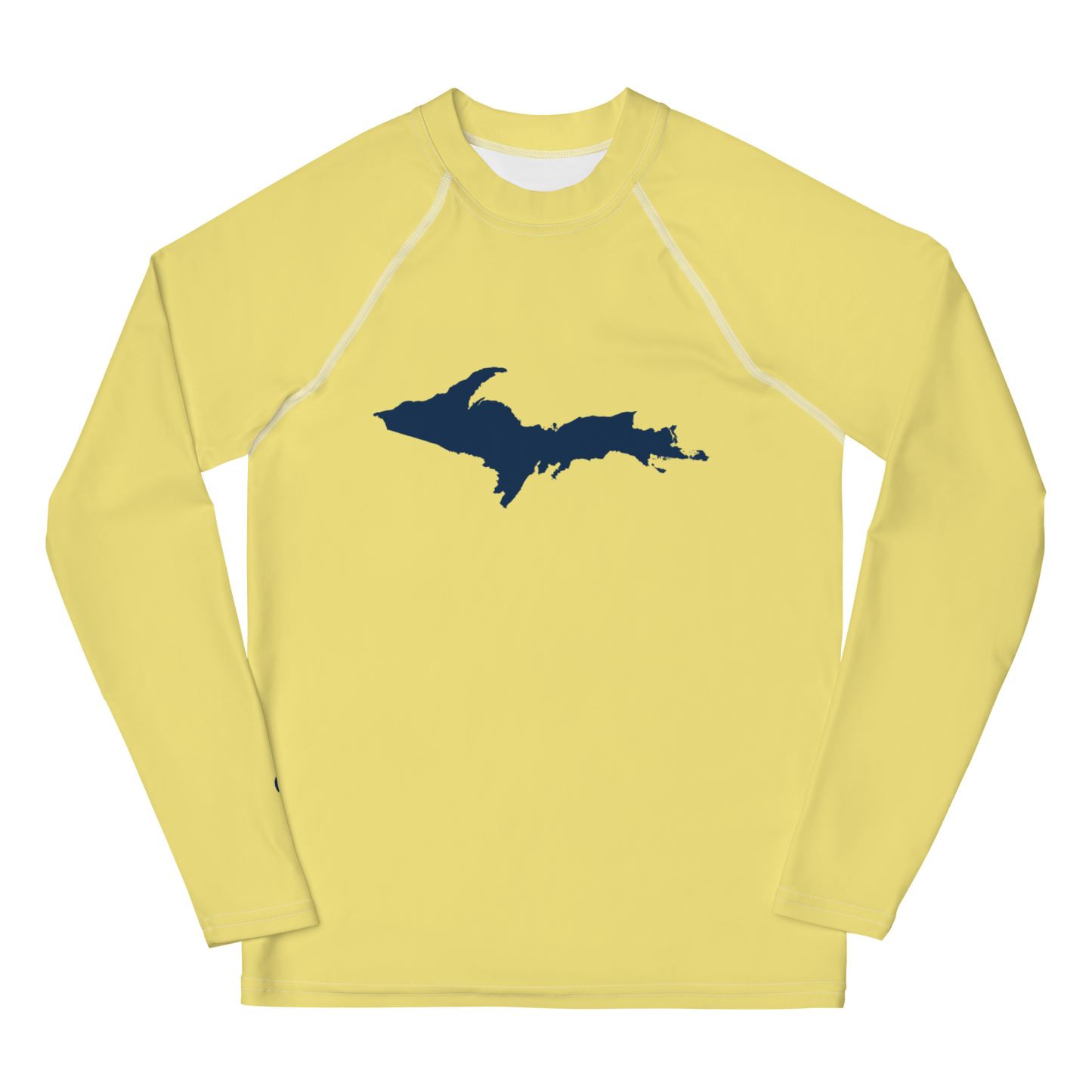 Michigan Upper Peninsula Rash Guard (w/ UP Outline) | Youth - Cherry Yellow