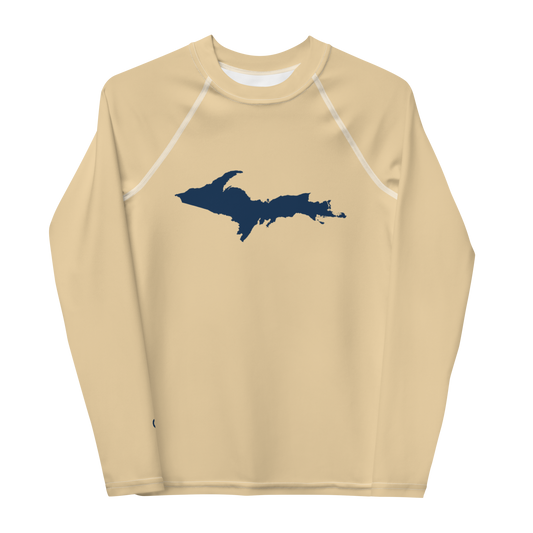 Michigan Upper Peninsula Rash Guard (w/ UP Outline) | Youth - Maple Color