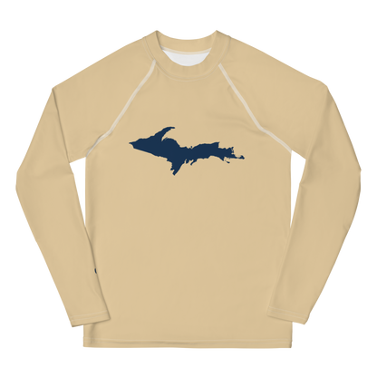 Michigan Upper Peninsula Rash Guard (w/ UP Outline) | Youth - Maple Color