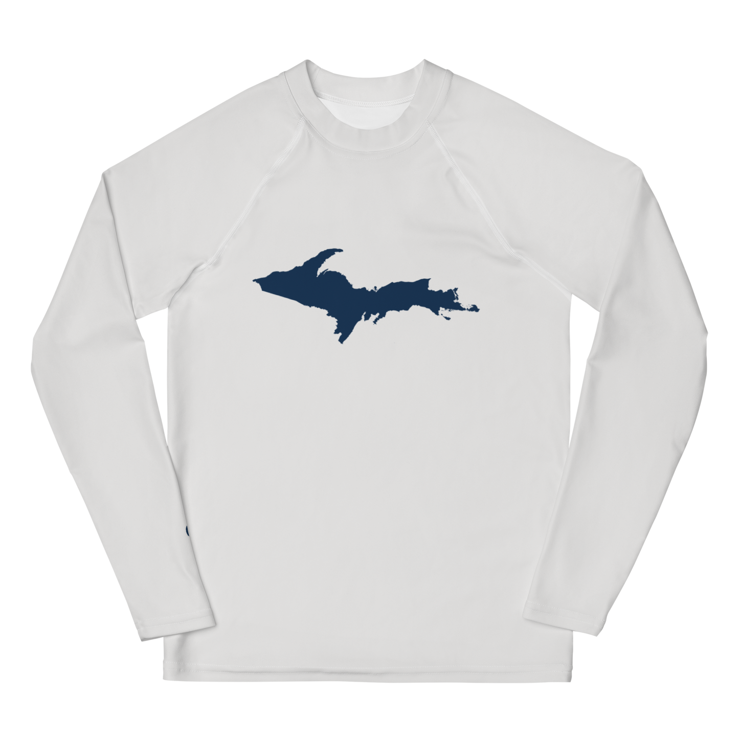 Michigan Upper Peninsula Rash Guard (w/ UP Outline) | Youth - Birch Bark White