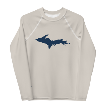 Michigan Upper Peninsula Rash Guard (w/ UP Outline) | Youth - Canvas Color