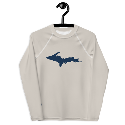 Michigan Upper Peninsula Rash Guard (w/ UP Outline) | Youth - Canvas Color