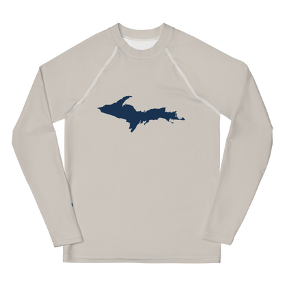 Michigan Upper Peninsula Rash Guard (w/ UP Outline) | Youth - Canvas Color