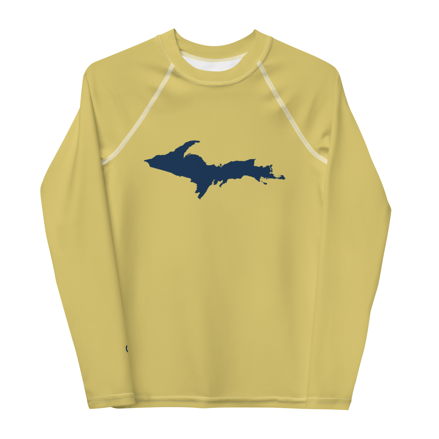 Michigan Upper Peninsula Rash Guard (w/ UP Outline) | Youth - Plum Yellow