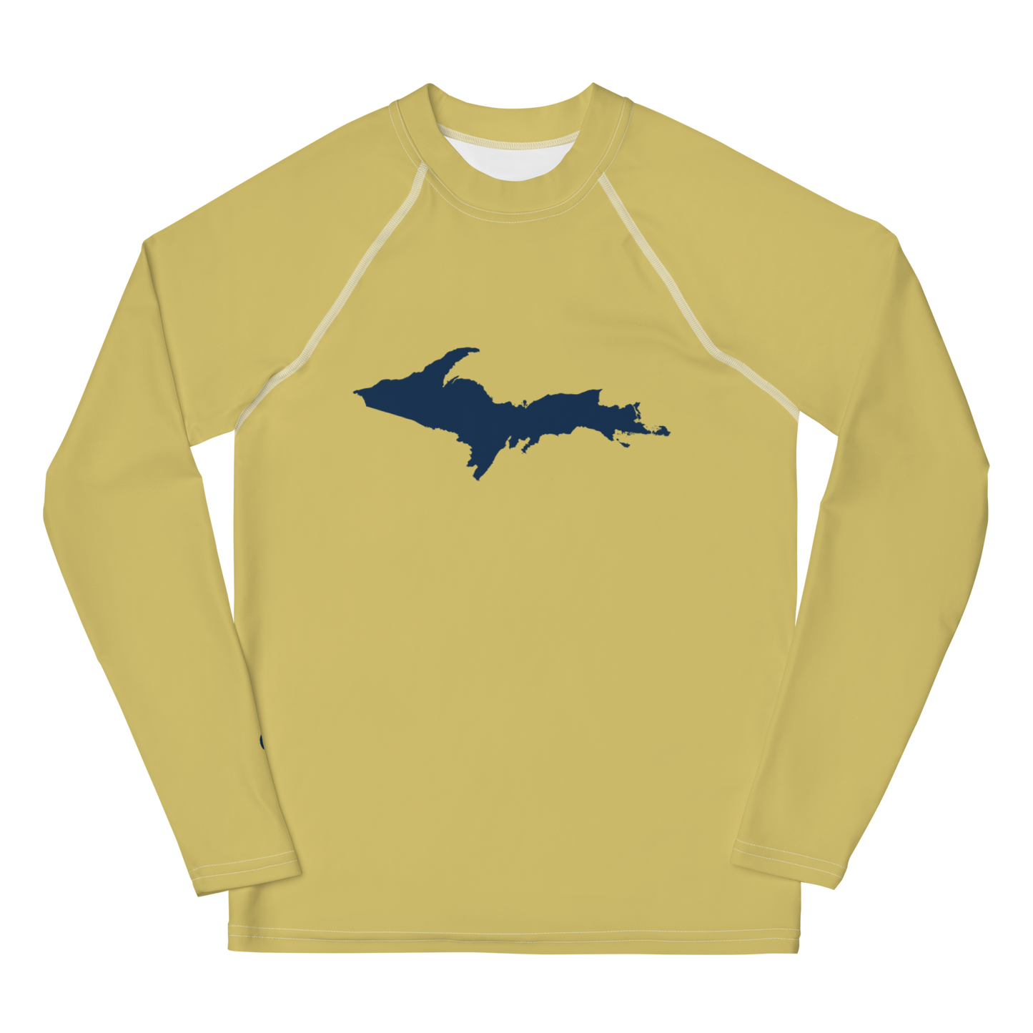 Michigan Upper Peninsula Rash Guard (w/ UP Outline) | Youth - Plum Yellow