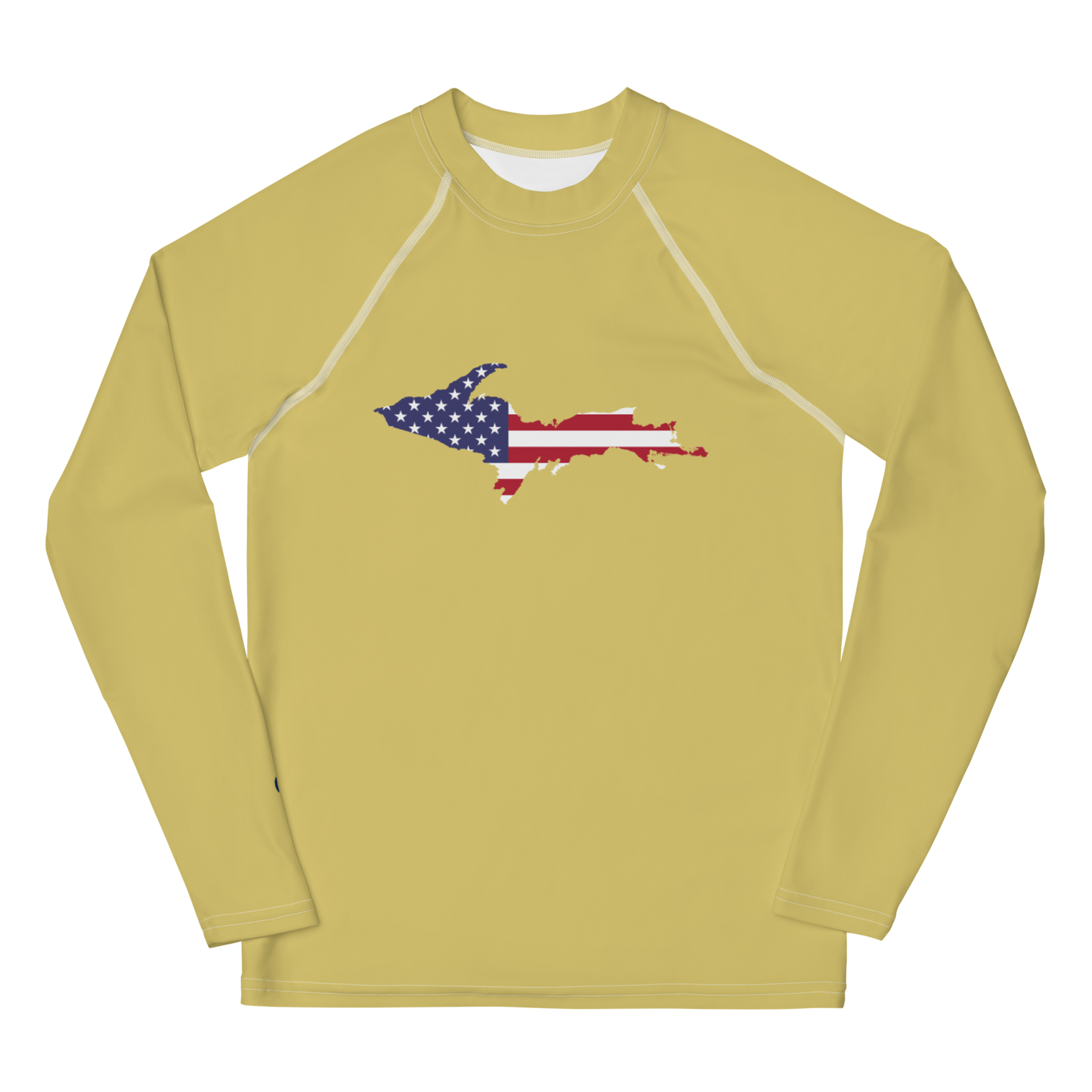 Michigan Upper Peninsula Rash Guard (w/ UP USA Flag) | Youth - Plum Yellow