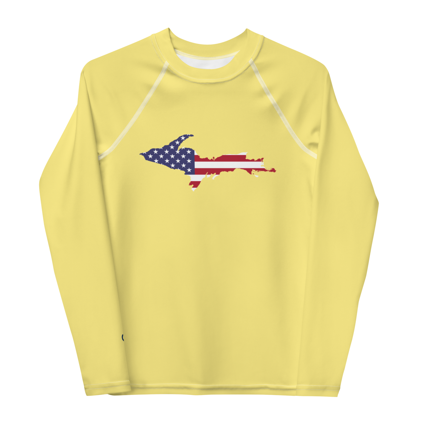 Michigan Upper Peninsula Rash Guard (w/ UP USA Flag) | Youth - Cherry Yellow