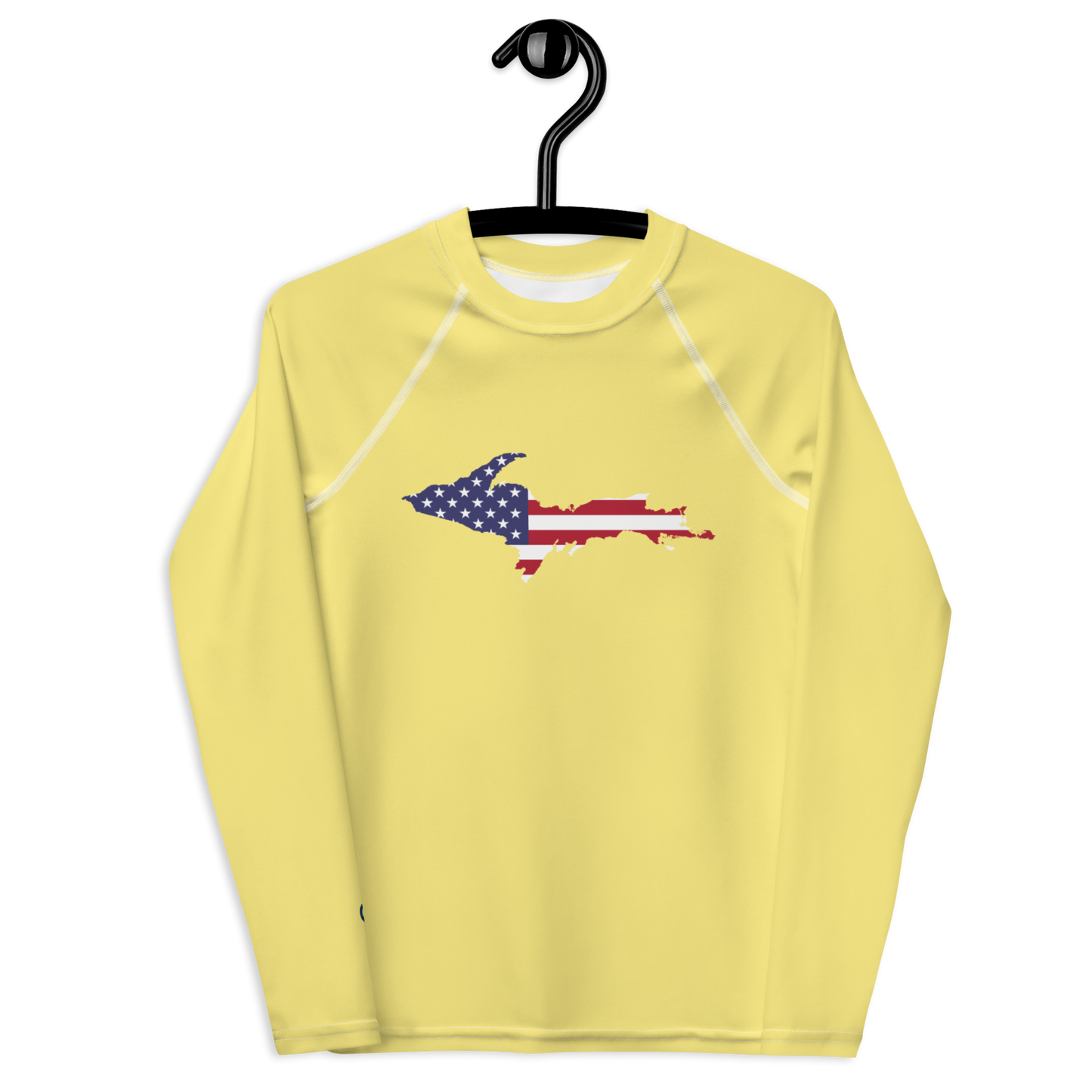 Michigan Upper Peninsula Rash Guard (w/ UP USA Flag) | Youth - Cherry Yellow