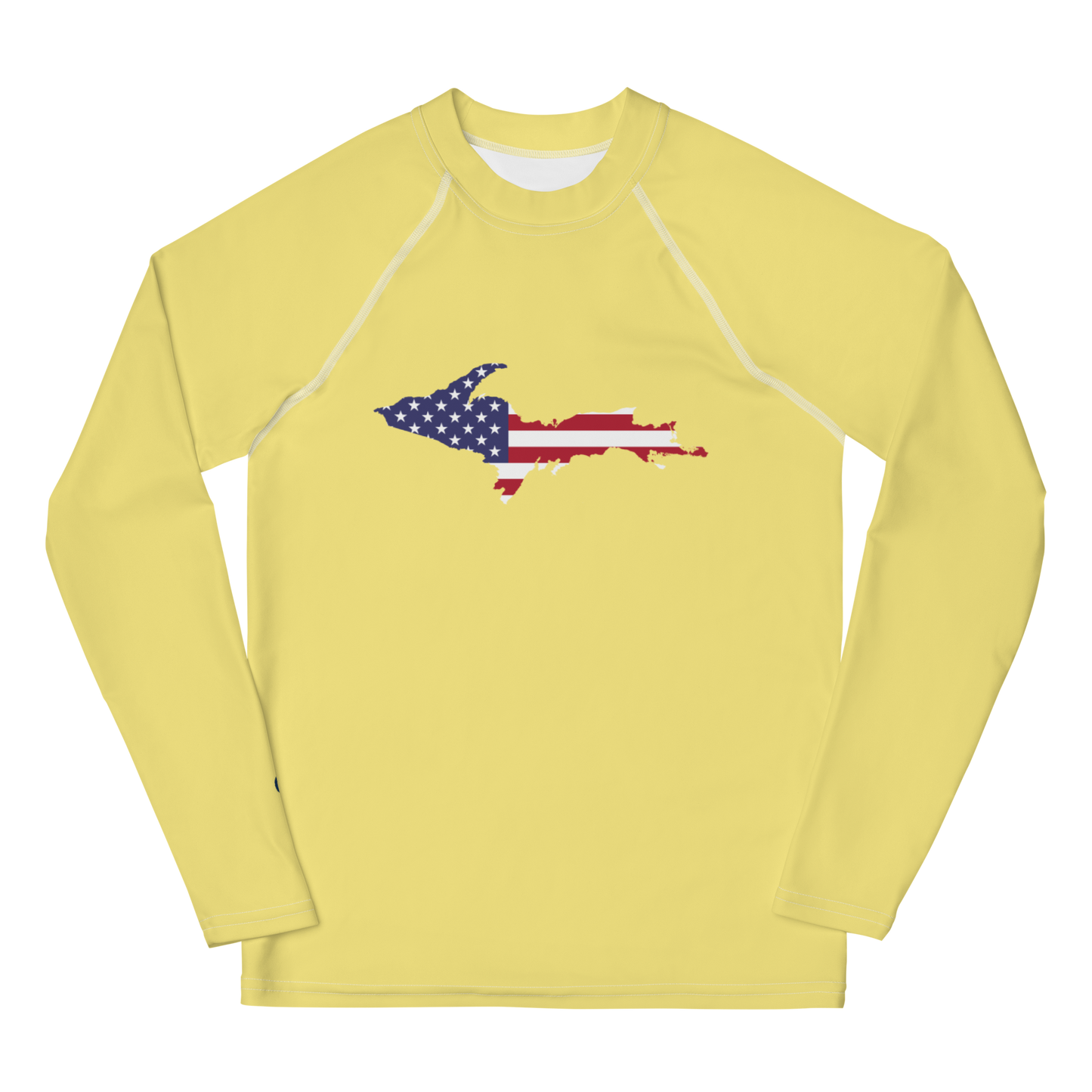 Michigan Upper Peninsula Rash Guard (w/ UP USA Flag) | Youth - Cherry Yellow