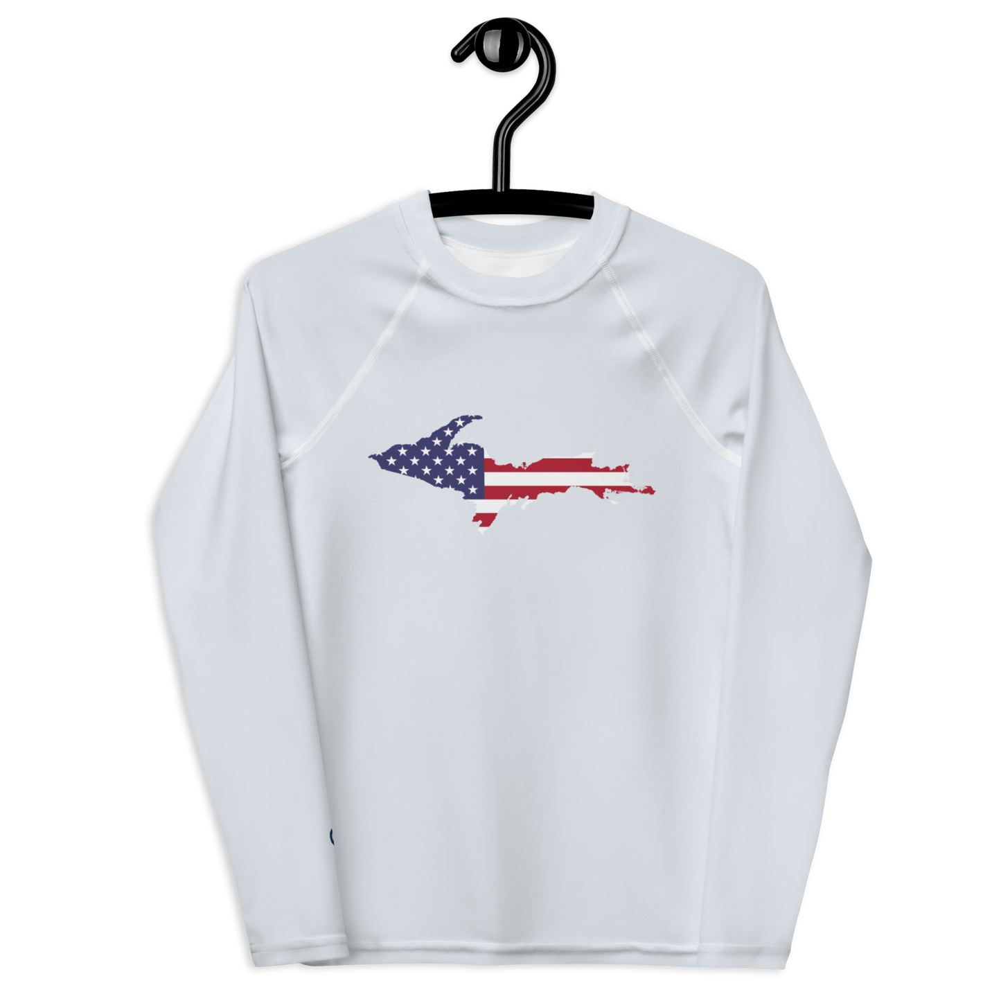 Michigan Upper Peninsula Rash Guard (w/ UP USA Flag) | Youth - Gossy White