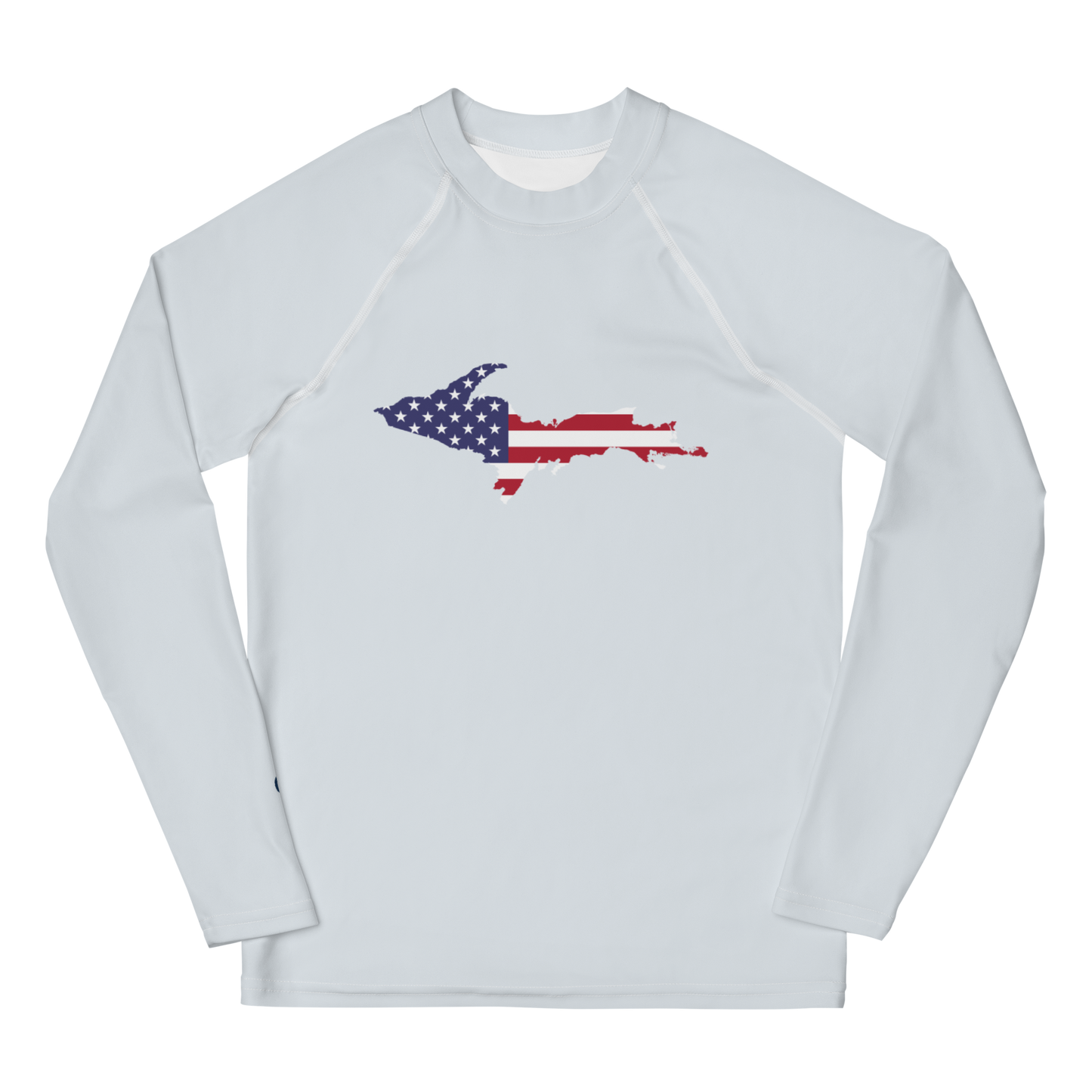 Michigan Upper Peninsula Rash Guard (w/ UP USA Flag) | Youth - Gossy White