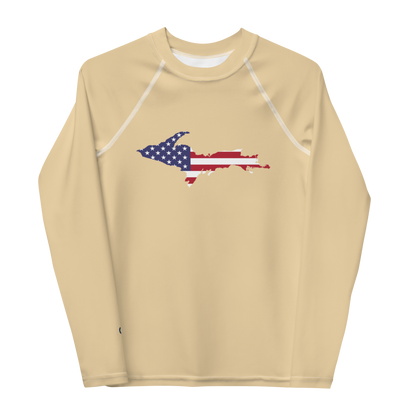 Michigan Upper Peninsula Rash Guard (w/ UP USA Flag) | Youth - Maple Color