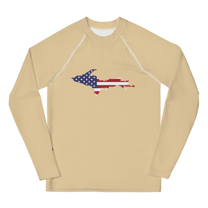 Michigan Upper Peninsula Rash Guard (w/ UP USA Flag) | Youth - Maple Color