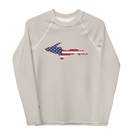 Michigan Upper Peninsula Rash Guard (w/ UP USA Flag) | Youth - Canvas Color